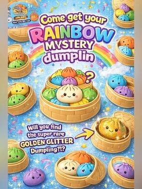 Rainbow Mystery Dumplin Kids Toy - Multicolor Surprise Plush